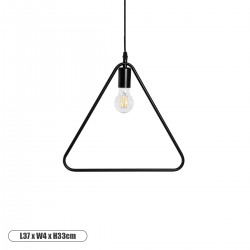 GLOBOSTAR® DELTA 01580 Μοντέρνο Κρεμαστό Φωτιστικό Οροφής με Ντουί 1 x E27 AC 220-240V IP20 - Μαύρο - Μ37 x Π4 x Υ33cm GLOBOSTAR® DELTA 01580 Μοντέρνο Κρεμαστό Φωτιστικό Οροφής με Ντουί 1 x E27 AC 220-240V IP20 - Μαύρο - Μ37 x Π4 x Υ33cm