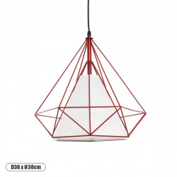 GLOBOSTAR® KAIRI 01620 Μοντέρνο Κρεμαστό Φωτιστικό Οροφής με Ντουί 1 x E27 AC 220-240V IP20 - Κόκκινο & Λευκό - Μ38 x Π38 x Υ39cm GLOBOSTAR® KAIRI 01620 Μοντέρνο Κρεμαστό Φωτιστικό Οροφής με Ντουί 1 x E27 AC 220-240V IP20 - Κόκκινο & Λευκό - Μ38 x Π38 x Υ39cm
