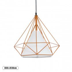 GLOBOSTAR® KAIRI 01621 Μοντέρνο Κρεμαστό Φωτιστικό Οροφής με Ντουί 1 x E27 AC 220-240V IP20 - Πορτοκαλί & Λευκό - Μ38 x Π38 x Y38cm GLOBOSTAR® KAIRI 01621 Μοντέρνο Κρεμαστό Φωτιστικό Οροφής με Ντουί 1 x E27 AC 220-240V IP20 - Πορτοκαλί & Λευκό - Μ38 x Π38 x Y38cm
