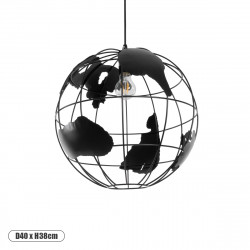 GLOBOSTAR® EARTH 01663 Vintage Κρεμαστό Φωτιστικό Οροφής με Ντουί 1 x E27 AC 220-240V IP20 - Μαύρο - Μ40 x Π40 x Υ38cm GLOBOSTAR® EARTH 01663 Vintage Κρεμαστό Φωτιστικό Οροφής με Ντουί 1 x E27 AC 220-240V IP20 - Μαύρο - Μ40 x Π40 x Υ38cm