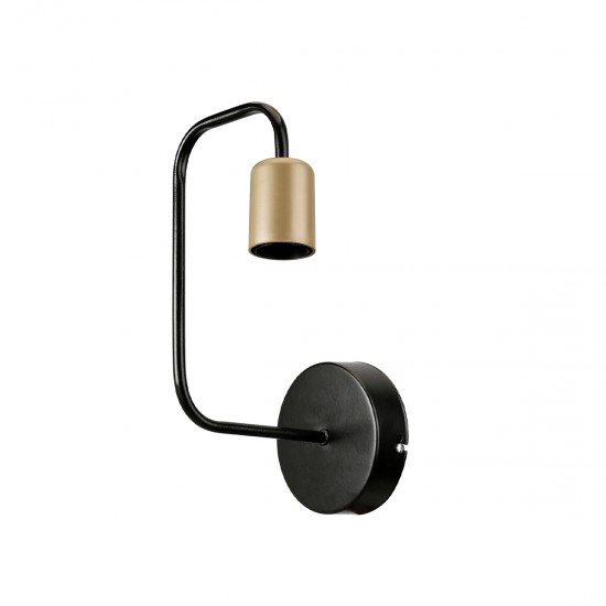 GloboStar® JUNO 203-0013 Μοντέρνο Επιτοίχιο Φωτιστικό Απλίκα Μονόφωτο 1 x E27 IP20 Μαύρο & Χρυσό Μέταλλο - Μ18.5 x Π18.5 x Υ28cm GloboStar® JUNO 203-0013 Μοντέρνο Επιτοίχιο Φωτιστικό Απλίκα Μονόφωτο 1 x E27 IP20 Μαύρο & Χρυσό Μέταλλο - Μ18.5 x Π18.5 x Υ28cm