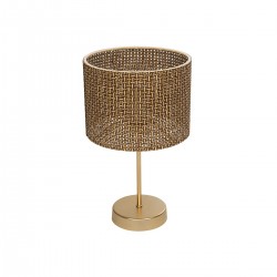 GloboStar® WIZ 203-0181 Μοντέρνο Επιτραπέζιο Φωτιστικό Πορτατίφ Μονόφωτο 1 x E27 IP20 Χρυσο Μέταλλο με Καφέ & Μπεζ Διάτρητο Ύφασμα - Μ22 x Π22 x Υ36.5cm GloboStar® WIZ 203-0181 Μοντέρνο Επιτραπέζιο Φωτιστικό Πορτατίφ Μονόφωτο 1 x E27 IP20 Χρυσο Μέταλλο με Καφέ & Μπεζ Διάτρητο Ύφασμα - Μ22 x Π22 x Υ36.5cm