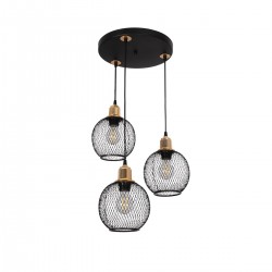 GLOBOSTAR® VIVIDUS 201-0020 Vintage Κρεμαστό Φωτιστικό Οροφής με Ντουί 3 x E27 AC 220-240V IP20 - Μαύρο & Χρυσό - Μ40 x Π40 x Υ60cm GLOBOSTAR® VIVIDUS 201-0020 Vintage Κρεμαστό Φωτιστικό Οροφής με Ντουί 3 x E27 AC 220-240V IP20 - Μαύρο & Χρυσό - Μ40 x Π40 x Υ60cm