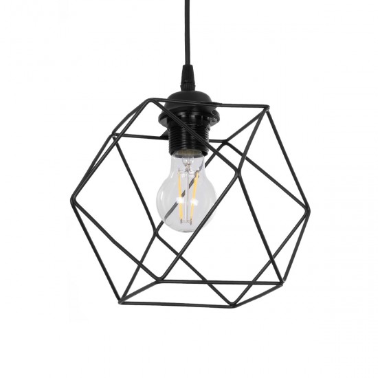 GloboStar® SOLIS 201-0045 Vintage Κρεμαστό Φωτιστικό Πλέγμα Μονόφωτο 1 x E27 IP20 Μαύρο Μέταλλο - Μ25 x Π25 x Υ24cm GloboStar® SOLIS 201-0045 Vintage Κρεμαστό Φωτιστικό Πλέγμα Μονόφωτο 1 x E27 IP20 Μαύρο Μέταλλο - Μ25 x Π25 x Υ24cm