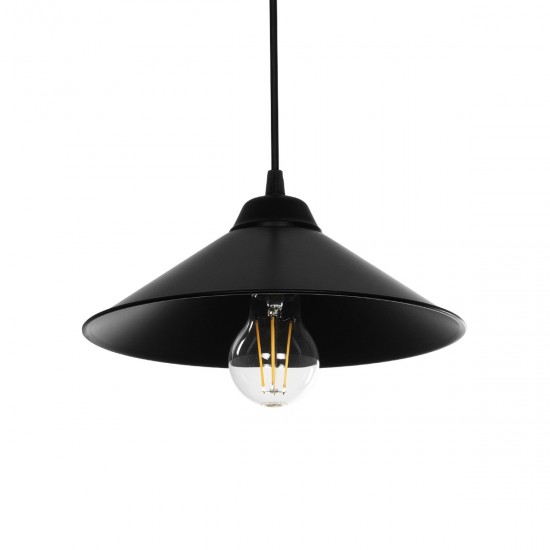 GLOBOSTAR® FONTE 203-0080 Μοντέρνο Κρεμαστό Φωτιστικό Οροφής με Ντουί 1 x E27 AC 220-240V IP20 - Μαύρο - Μ30 x Π30 x Υ15cm