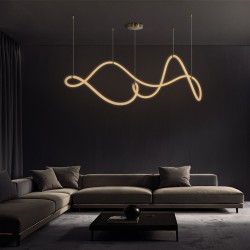 kelvo® GLOW 61668 Μοντέρνο Κρεμαστό Φωτιστικό Οροφής LED 65W 6500lm 360° AC 220-240V IP20 Ρυθμιζόμενο Λευκό CCT με Χειριστήριο από 2700K έως 6000K Dimmable - Lumileds SMD Chip - Χρυσό Πλατίνα & Λευκό Νήμα - Μ150 x Π70 x Υ90cm - 3 Χρόνια Εγγύηση kelvo® GLOW 61668 Μοντέρνο Κρεμαστό Φωτιστικό Οροφής LED 65W 6500lm 360° AC 220-240V IP20 Ρυθμιζόμενο Λευκό CCT με Χειριστήριο από 2700K έως 6000K Dimmable - Lumileds SMD Chip - Χρυσό Πλατίνα & Λευκό Νήμα - Μ150 x Π70 x Υ90cm - 3 Χρόνια Εγγύηση
