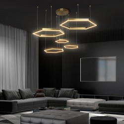 kelvo® LEXAGON 61398 Μοντέρνο Κρεμαστό Φωτιστικό Οροφής LED 120W 12000lm 200° AC 220-240V IP20 Ρυθμιζόμενο Λευκό CCT με Χειριστήριο από 2700K έως 6000K Dimmable - Lumileds SMD Chip - Χρυσό Βούρτσας - Μ110 x Π90 x Υ110cm - 3 Χρόνια Εγγύηση kelvo® LEXAGON 61398 Μοντέρνο Κρεμαστό Φωτιστικό Οροφής LED 120W 12000lm 200° AC 220-240V IP20 Ρυθμιζόμενο Λευκό CCT με Χειριστήριο από 2700K έως 6000K Dimmable - Lumileds SMD Chip - Χρυσό Βούρτσας - Μ110 x Π90 x Υ110cm - 3 Χρόνια Εγγύηση