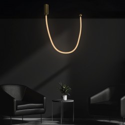 kelvo® GLOW 61666 Μοντέρνο Κρεμαστό Φωτιστικό Οροφής LED 27W 2700lm 360° AC 220-240V IP20 Ρυθμιζόμενο Λευκό CCT με Χειριστήριο από 2700K έως 6000K Dimmable - Lumileds SMD Chip - Χρυσό Πλατίνα & Λευκό Νήμα - Μ90 x Π9 x Υ95cm - 3 Χρόνια Εγγύηση kelvo® GLOW 61666 Μοντέρνο Κρεμαστό Φωτιστικό Οροφής LED 27W 2700lm 360° AC 220-240V IP20 Ρυθμιζόμενο Λευκό CCT με Χειριστήριο από 2700K έως 6000K Dimmable - Lumileds SMD Chip - Χρυσό Πλατίνα & Λευκό Νήμα - Μ90 x Π9 x Υ95cm - 3 Χρόνια Εγγύηση