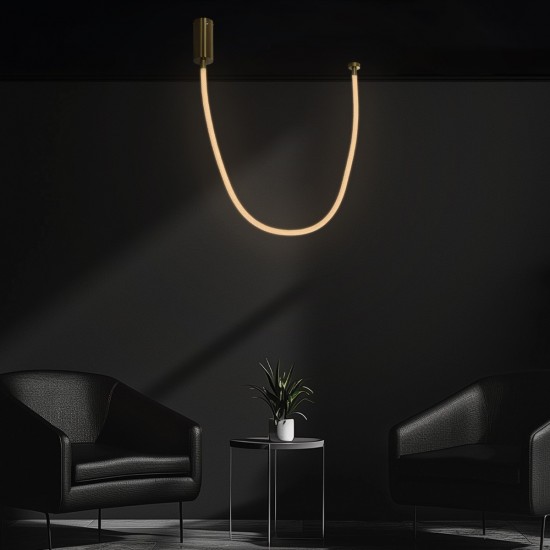 kelvo® GLOW 61666 Μοντέρνο Κρεμαστό Φωτιστικό Οροφής LED 27W 2700lm 360° AC 220-240V IP20 Ρυθμιζόμενο Λευκό CCT με Χειριστήριο από 2700K έως 6000K Dimmable - Lumileds SMD Chip - Χρυσό Πλατίνα & Λευκό Νήμα - Μ80 x Π3 x Υ80cm - 3 Χρόνια Εγγύηση kelvo® GLOW 61666 Μοντέρνο Κρεμαστό Φωτιστικό Οροφής LED 27W 2700lm 360° AC 220-240V IP20 Ρυθμιζόμενο Λευκό CCT με Χειριστήριο από 2700K έως 6000K Dimmable - Lumileds SMD Chip - Χρυσό Πλατίνα & Λευκό Νήμα - Μ80 x Π3 x Υ80cm - 3 Χρόνια Εγγύηση
