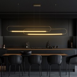 kelvo® GLOW 61665 Μοντέρνο Κρεμαστό Φωτιστικό Οροφής LED 28W 2800lm 360° AC 220-240V IP20 Ρυθμιζόμενο Λευκό CCT με Χειριστήριο από 2700K έως 6000K Dimmable - Lumileds SMD Chip - Χρυσό Πλατίνα & Λευκό Νήμα - Μ167 x Π7 x Υ24cm - 3 Χρόνια Εγγύηση kelvo® GLOW 61665 Μοντέρνο Κρεμαστό Φωτιστικό Οροφής LED 28W 2800lm 360° AC 220-240V IP20 Ρυθμιζόμενο Λευκό CCT με Χειριστήριο από 2700K έως 6000K Dimmable - Lumileds SMD Chip - Χρυσό Πλατίνα & Λευκό Νήμα - Μ167 x Π7 x Υ24cm - 3 Χρόνια Εγγύηση