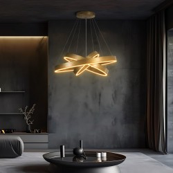 kelvo® VENOM 61190-DECO Μοντέρνο Κρεμαστό Φωτιστικό Οροφής LED 120W 14158lm 120° AC 220-240V IP20 Ρυθμιζόμενο Λευκό CCT με Χειριστήριο από 2700K έως 6000K Dimmable - Lumileds SMD Chip - Χρυσό Βούρτσας - Μ80 x Π80 x Υ60cm - 3 Χρόνια Εγγύηση kelvo® VENOM 61190-DECO Μοντέρνο Κρεμαστό Φωτιστικό Οροφής LED 120W 14158lm 120° AC 220-240V IP20 Ρυθμιζόμενο Λευκό CCT με Χειριστήριο από 2700K έως 6000K Dimmable - Lumileds SMD Chip - Χρυσό Βούρτσας - Μ80 x Π80 x Υ60cm - 3 Χρόνια Εγγύηση