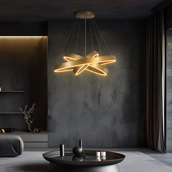 kelvo® VENOM 61190-DECO Μοντέρνο Κρεμαστό Φωτιστικό Οροφής LED 120W 14158lm 120° AC 220-240V IP20 Ρυθμιζόμενο Λευκό CCT με Χειριστήριο από 2700K έως 6000K Dimmable - Lumileds SMD Chip - Χρυσό Βούρτσας - Μ80 x Π80 x Υ60cm - 3 Χρόνια Εγγύηση kelvo® VENOM 61190-DECO Μοντέρνο Κρεμαστό Φωτιστικό Οροφής LED 120W 14158lm 120° AC 220-240V IP20 Ρυθμιζόμενο Λευκό CCT με Χειριστήριο από 2700K έως 6000K Dimmable - Lumileds SMD Chip - Χρυσό Βούρτσας - Μ80 x Π80 x Υ60cm - 3 Χρόνια Εγγύηση