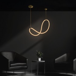 kelvo® GLOW 61667 Μοντέρνο Κρεμαστό Φωτιστικό Οροφής LED 34W 3400lm 360° AC 220-240V IP20 Ρυθμιζόμενο Λευκό CCT με Χειριστήριο από 2700K έως 6000K Dimmable - Lumileds SMD Chip - Χρυσό Πλατίνα & Λευκό Νήμα - Μ20 x Π35 x Υ120cm - 3 Χρόνια Εγγύηση kelvo® GLOW 61667 Μοντέρνο Κρεμαστό Φωτιστικό Οροφής LED 34W 3400lm 360° AC 220-240V IP20 Ρυθμιζόμενο Λευκό CCT με Χειριστήριο από 2700K έως 6000K Dimmable - Lumileds SMD Chip - Χρυσό Πλατίνα & Λευκό Νήμα - Μ20 x Π35 x Υ120cm - 3 Χρόνια Εγγύηση