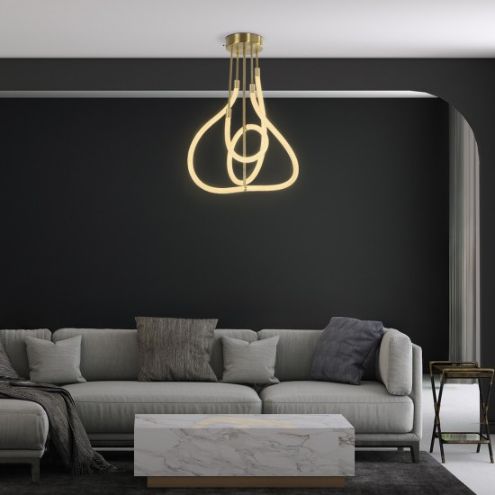 kelvo® GLOW 61670 Μοντέρνο Φωτιστικό Οροφής LED 40W 4000lm 360° AC 220-240V IP20 Ρυθμιζόμενο Λευκό CCT με Χειριστήριο από 2700K έως 6000K Dimmable - Lumileds SMD Chip - Χρυσό Πλατίνα & Λευκό Νήμα - Μ50 x Π50 x Υ70cm - 3 Χρόνια Εγγύηση kelvo® GLOW 61670 Μοντέρνο Φωτιστικό Οροφής LED 40W 4000lm 360° AC 220-240V IP20 Ρυθμιζόμενο Λευκό CCT με Χειριστήριο από 2700K έως 6000K Dimmable - Lumileds SMD Chip - Χρυσό Πλατίνα & Λευκό Νήμα - Μ50 x Π50 x Υ70cm - 3 Χρόνια Εγγύηση