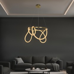 kelvo® GLOW 61659 Μοντέρνο Κρεμαστό Φωτιστικό Οροφής LED 58W 5800lm 360° AC 220-240V IP20 Ρυθμιζόμενο Λευκό CCT με Χειριστήριο από 2700K έως 6000K Dimmable - Lumileds SMD Chip - Χρυσό Πλατίνα & Λευκό Νήμα - Μ80 x Π80 x Υ40cm - 3 Χρόνια Εγγύηση kelvo® GLOW 61659 Μοντέρνο Κρεμαστό Φωτιστικό Οροφής LED 58W 5800lm 360° AC 220-240V IP20 Ρυθμιζόμενο Λευκό CCT με Χειριστήριο από 2700K έως 6000K Dimmable - Lumileds SMD Chip - Χρυσό Πλατίνα & Λευκό Νήμα - Μ80 x Π80 x Υ40cm - 3 Χρόνια Εγγύηση