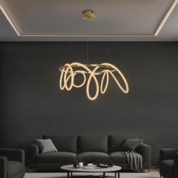 kelvo® GLOW 61660 Μοντέρνο Κρεμαστό Φωτιστικό Οροφής LED 69W 6900lm 360° AC 220-240V IP20 Ρυθμιζόμενο Λευκό CCT με Χειριστήριο από 2700K έως 6000K Dimmable - Lumileds SMD Chip - Χρυσό Πλατίνα & Λευκό Νήμα - Μ100 x Π100 x Υ40cm - 3 Χρόνια Εγγύηση kelvo® GLOW 61660 Μοντέρνο Κρεμαστό Φωτιστικό Οροφής LED 69W 6900lm 360° AC 220-240V IP20 Ρυθμιζόμενο Λευκό CCT με Χειριστήριο από 2700K έως 6000K Dimmable - Lumileds SMD Chip - Χρυσό Πλατίνα & Λευκό Νήμα - Μ100 x Π100 x Υ40cm - 3 Χρόνια Εγγύηση