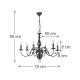 InLight Κρεμαστό φωτιστικό από οξυντέ μέταλλο 6XE14 D:70cm (5309-6) InLight Κρεμαστό φωτιστικό από οξυντέ μέταλλο 6XE14 D:70cm (5309-6)