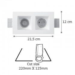 InLight Χωνευτό σποτ λευκό από γύψο 2XGU10 IP44 D:21,5cm (Χ0007) InLight Χωνευτό σποτ λευκό από γύψο 2XGU10 IP44 D:21,5cm (Χ0007)