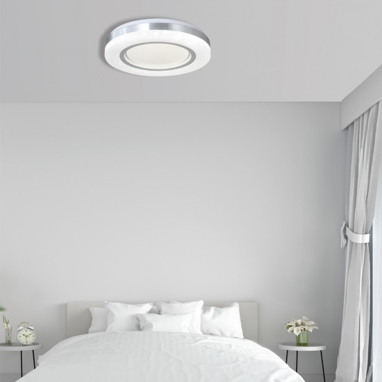 InLight Πλαφονιέρα οροφής LED 72W 3CCT (by tuya) από λευκό και ασημί ακρυλικό D:50cm (42016-Α) InLight Πλαφονιέρα οροφής LED 72W 3CCT (by tuya) από λευκό και ασημί ακρυλικό D:50cm (42016-Α)