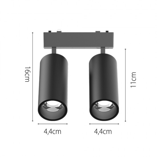 InLight Φωτιστικό LED 2x9W 3000K για Ultra-Thin μαγνητική ράγα σε λευκή απόχρωση D:16cmX4,4cm (T03801-WH) InLight Φωτιστικό LED 2x9W 3000K για Ultra-Thin μαγνητική ράγα σε λευκή απόχρωση D:16cmX4,4cm (T03801-WH)