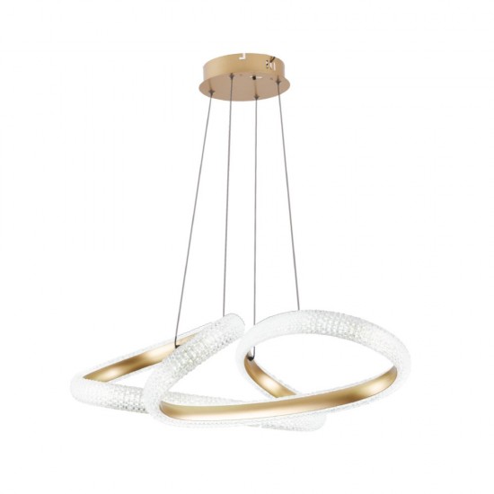 Inlight Κρεμαστό φωτιστικό LED 40W 3CCT (by switch on base) σε χρώμιο D:60cm (6100-Golden) Inlight Κρεμαστό φωτιστικό LED 40W 3CCT (by switch on base) σε χρώμιο D:60cm (6100-Golden)
