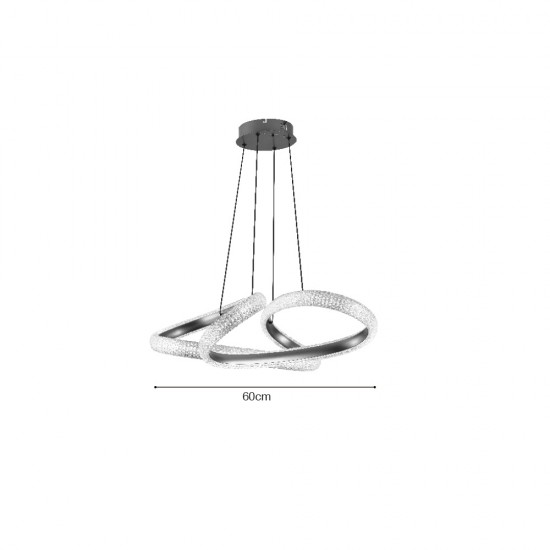 Inlight Κρεμαστό φωτιστικό LED 40W 3CCT (by switch on base) σε χρώμιο D:60cm (6101-Chrome) Inlight Κρεμαστό φωτιστικό LED 40W 3CCT (by switch on base) σε χρώμιο D:60cm (6101-Chrome)