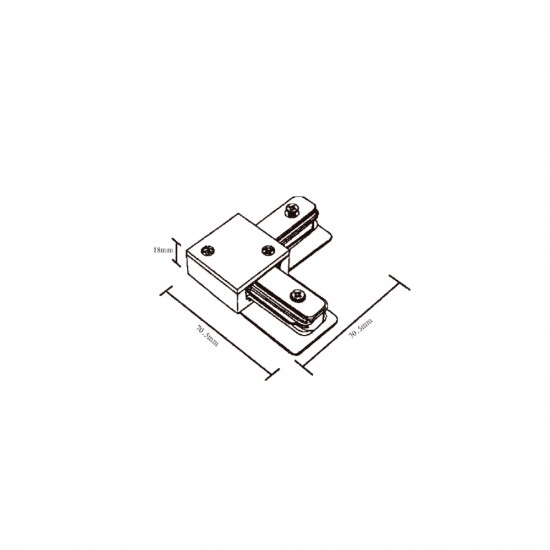 InLight Σύνδεσμος L  Μαύρος Μονοφασικής Ράγας (TC1-029-BL)