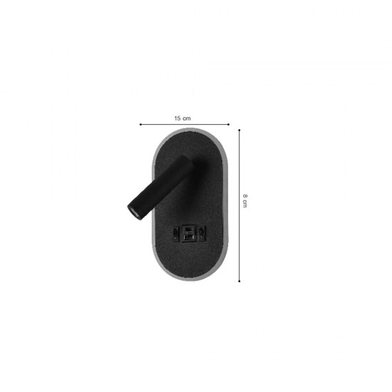 InLight Επιτοίχιο φωτιστικό LED 3W 3000K από μαύρο μέταλλο (43041-BL) InLight Επιτοίχιο φωτιστικό LED 3W 3000K από μαύρο μέταλλο (43041-BL)