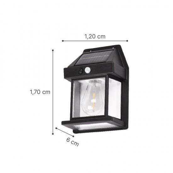 it-Lighting Faber-LED 3W 3CCT Solar Wall Light in Black Color (80204411S)