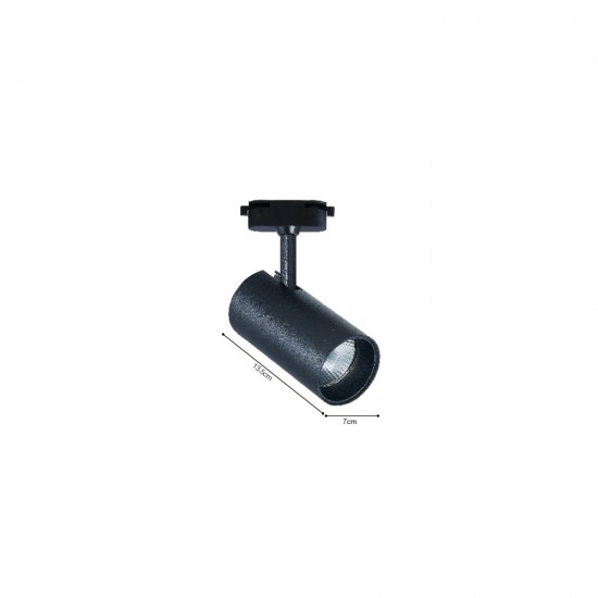 InLight Σποτ τριφασικής ράγας LED 30W 3CCT με επιλογή εναλλαγής μοιρών σε μαύρη απόχρωση D:7 cmX13,5cm ( T3-06600-Black)