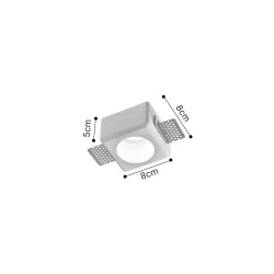 Inlight Χωνευτό τετράγωνο σποτ από γύψο 1XGU10 D:8cm (Χ0011-WH) Inlight Χωνευτό τετράγωνο σποτ από γύψο 1XGU10 D:8cm (Χ0011-WH)