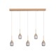 Inlight Κρεμαστό φωτιστικό LED 5*10W από χρυσαφί μέταλλο και ακρυλικό D:60x200cm (4077R-5-Golden) Inlight Κρεμαστό φωτιστικό LED 5*10W από χρυσαφί μέταλλο και ακρυλικό D:60x200cm (4077R-5-Golden)